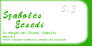 szabolcs ecsedi business card